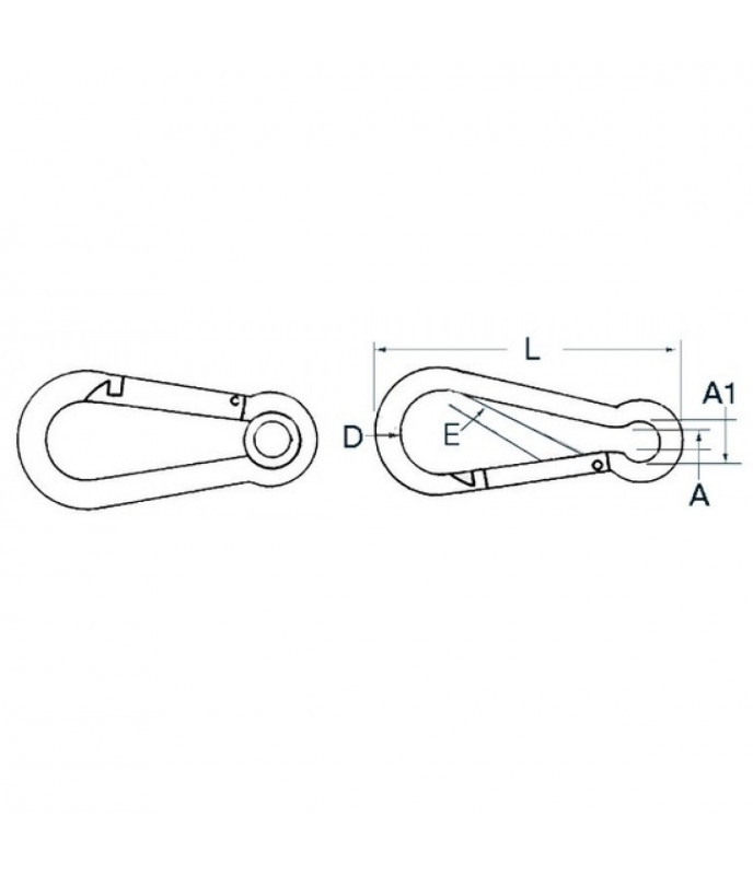 Moschettone acciaio inox 4 mm