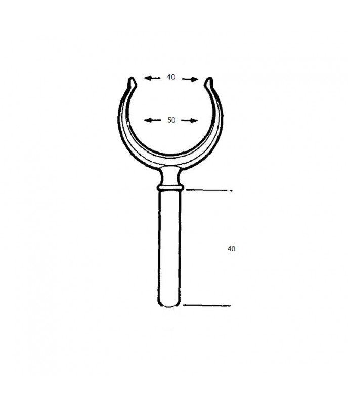 Oarlock in chromed brass - Ø 12 x 50 mm