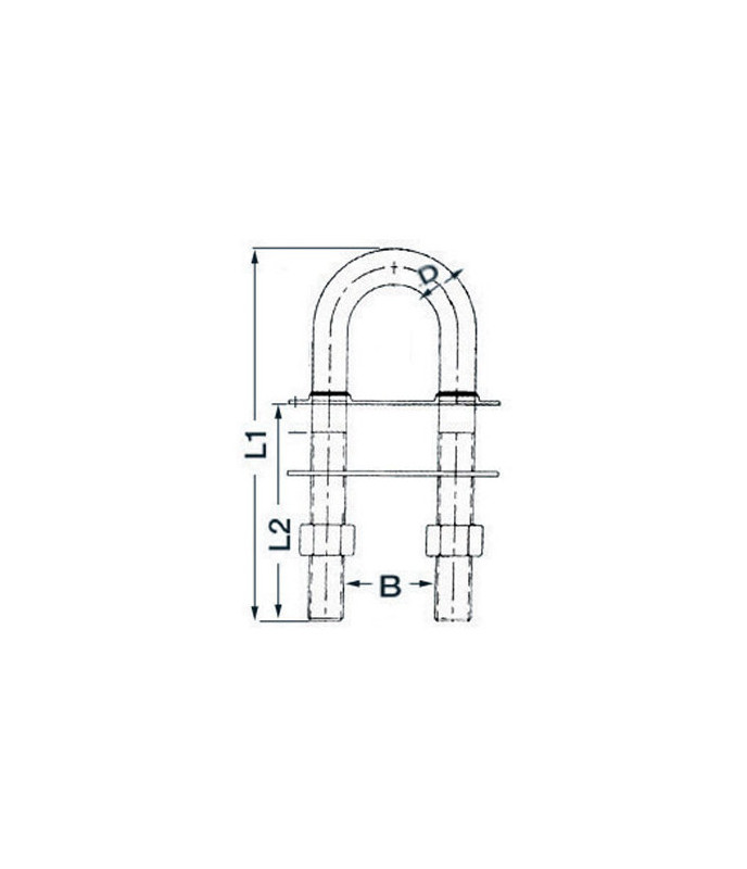 Cavallotto inox 105 mm - piastrina 50x15 mm