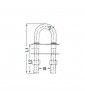 105 mm stainless steel U-bolt - 50x15 mm plate
