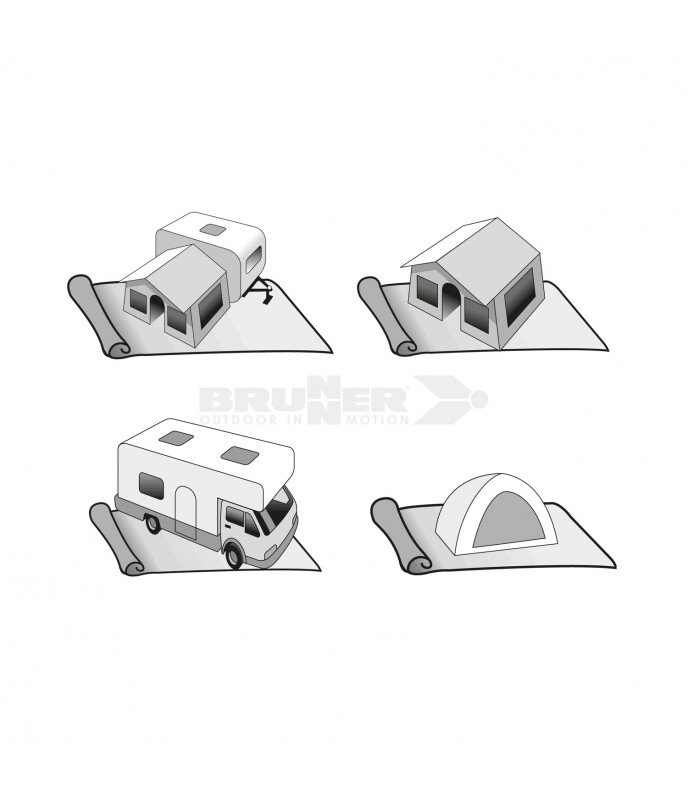 Brunner Kinetic 600 Awning Mat / Awning Carpet - Gray C63 - with carry bg