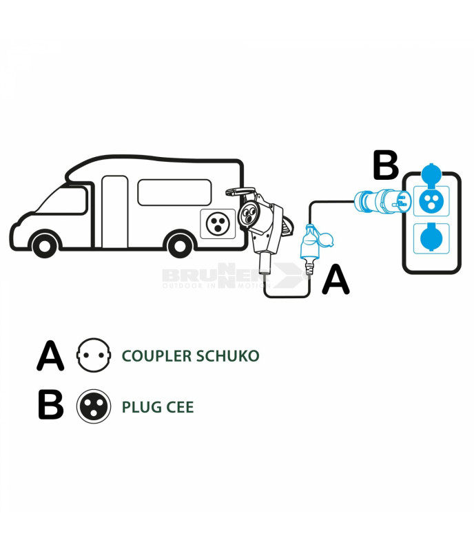 Brunner Adattatore Cee/Schuko 30 cm