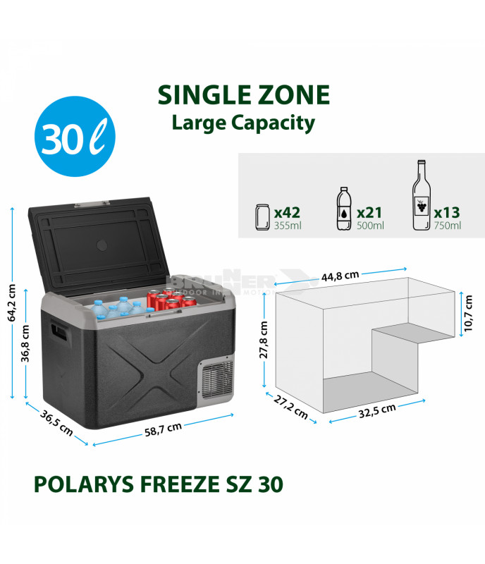 Brunner Refrigerator Polarys Freeze SZ 30 lt. - with 12v/220v compressor