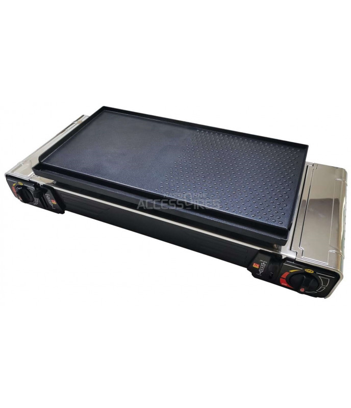 Plancha / piastra grill per fornello portatile a gas - 2 fuochi