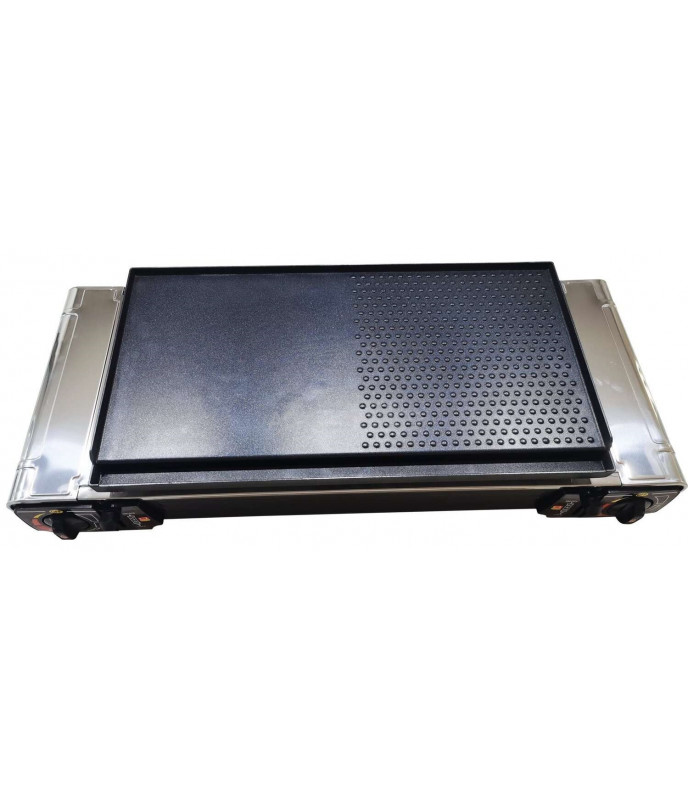 Plancha / piastra grill per fornello portatile a gas - 2 fuochi