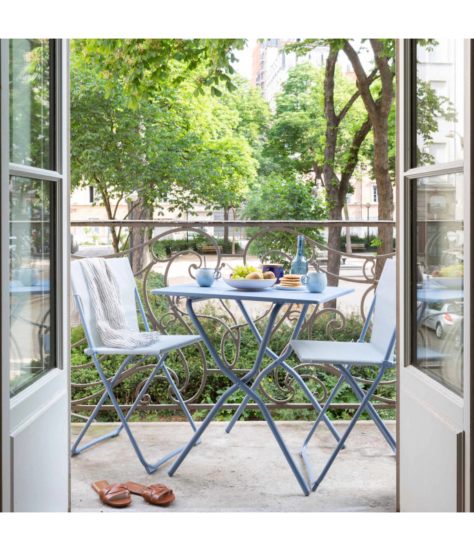 Lafuma square table Balcony II Colorblock Galvanized steel Ciel