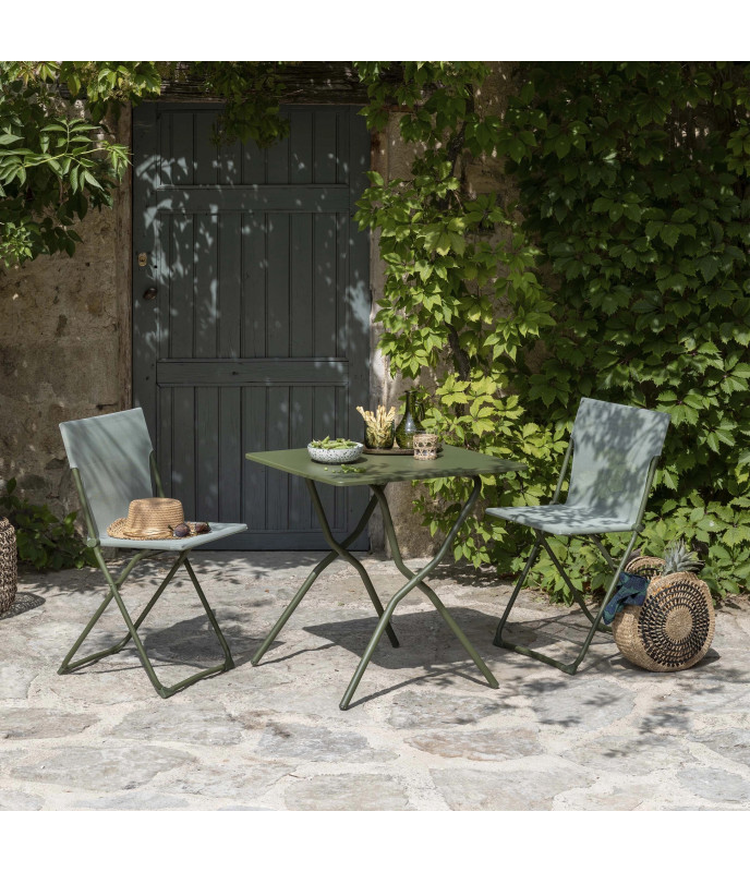 Lafuma tavolo quadrato Balcony II Colorblock  acciaio zincato Moss