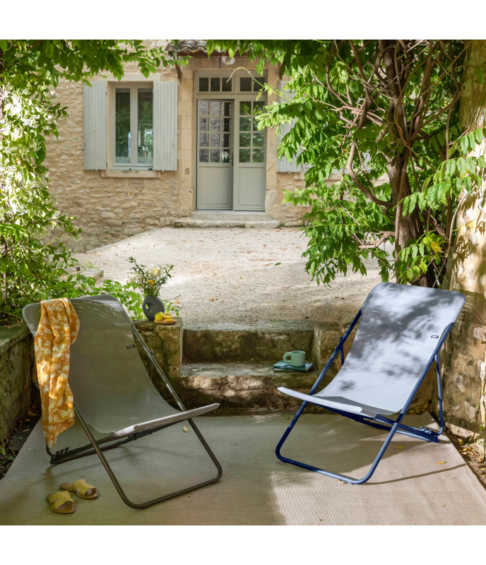 Lafuma deck chair Maxi Transat Colorblock Batyline® - Blue Indigo-Indigo