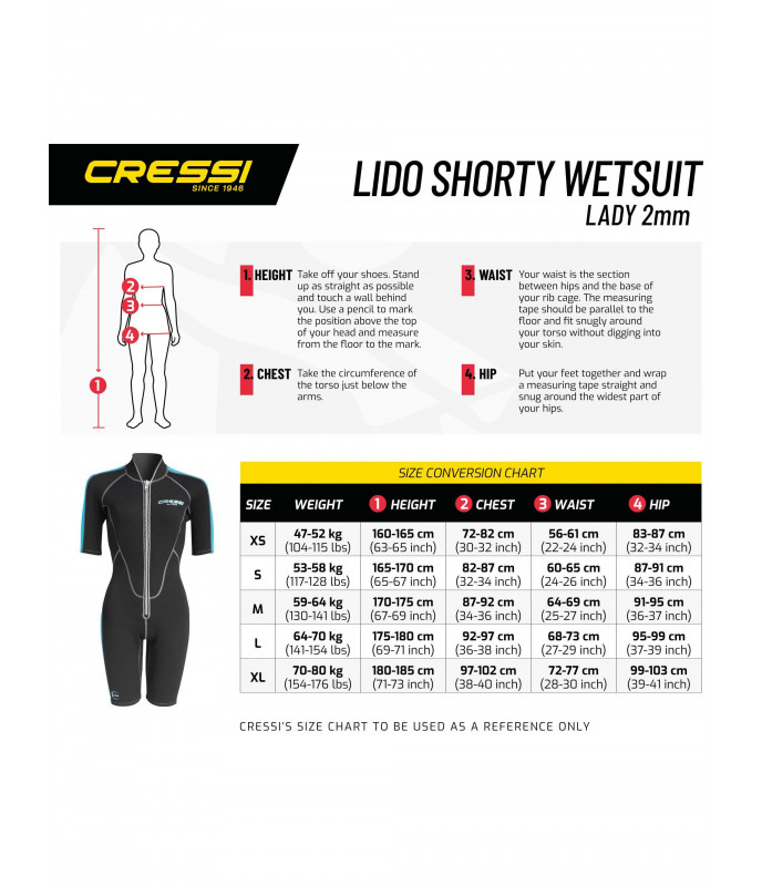 Cressi Muta Shorty Lido Donna 2 mm