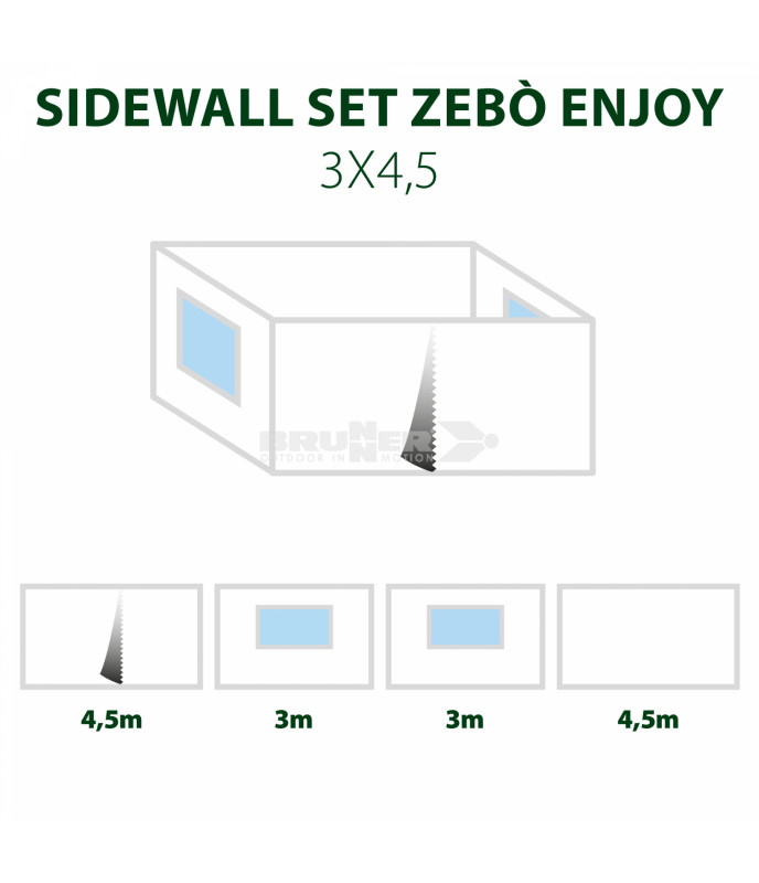 Brunner Sidewall Set for Gazebo Enjoy 2.0 / Pro - 3 x 4.5
