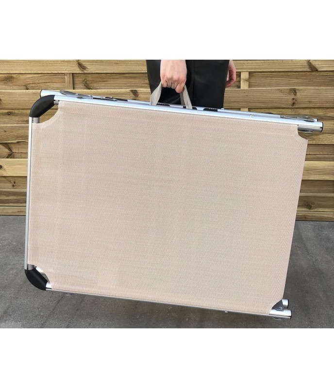 Stiliac Lettino prendisole Mikonos Alto - h 48 cm col. beige telaio alluminio