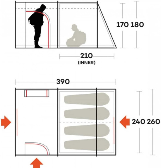 Ferrino tenda a tunnel Fenix 4