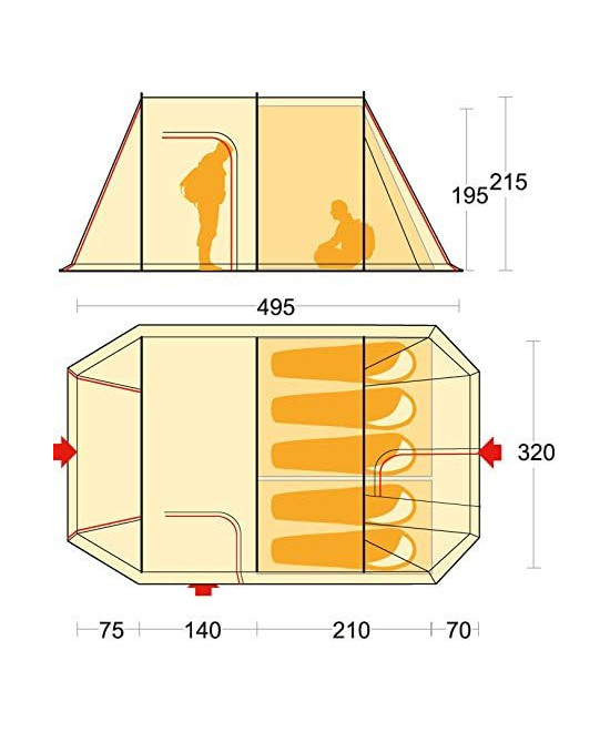 tenda ferrino chany 5 deluxe per il campeggio ottima