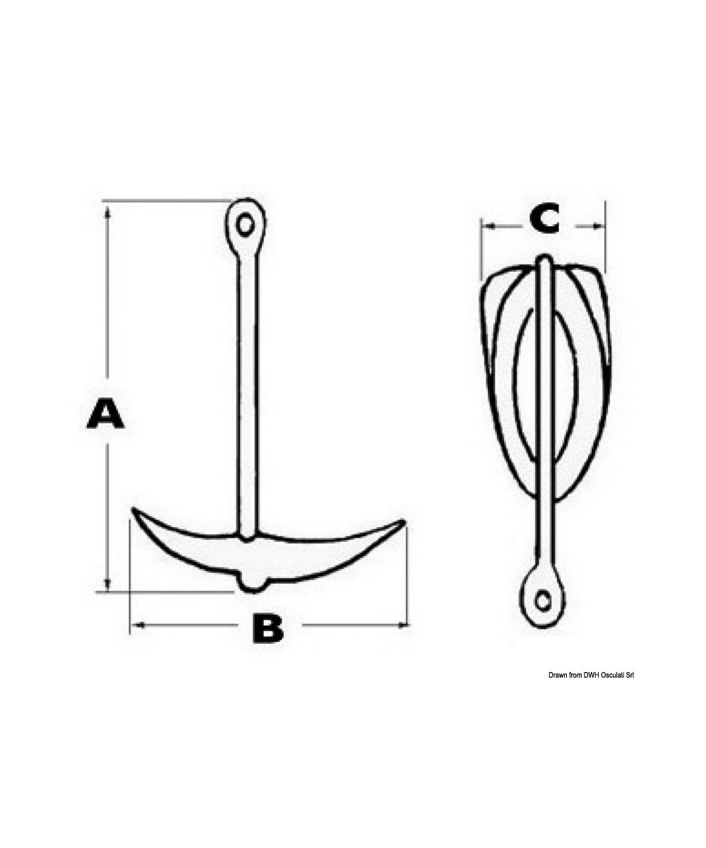 Osculati Ancora a ombrello in acciaio zincato da 8 kg
