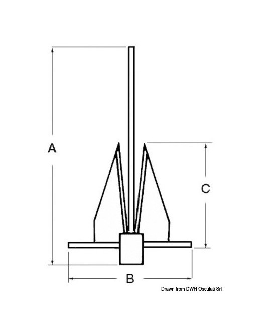 Osculati Danforth type anchor 4 kg