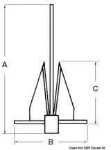 Osculati Danforth type anchor 4 kg