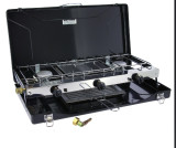 Soplair/Incasa 2-burner gas stove with grill/toaster - foldable case