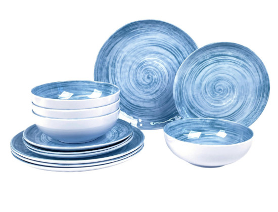 Incasa Celeste dinnerware set - in melamine with non-slip surface