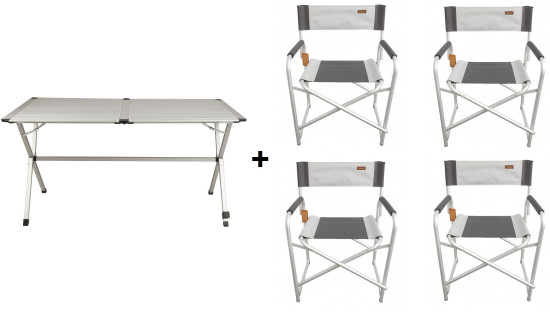 Outdoor Package: Bayasun Gap Less Table 6 People + 4 Soplair Havana Director Chairs