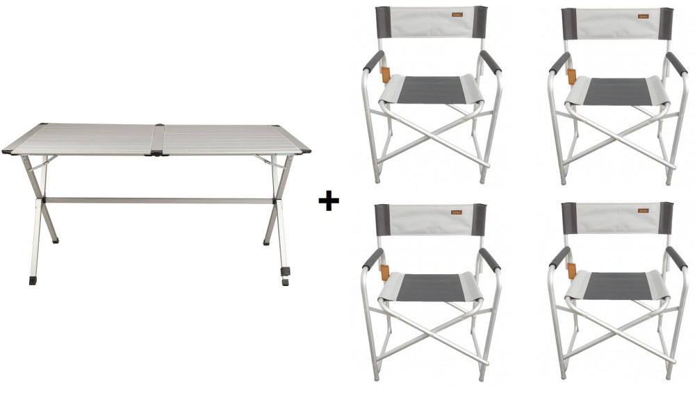 Package Outdoor: Tavolo Bayasun Gap Less 6 Persone + 4 Sedie Regista Soplair Havana