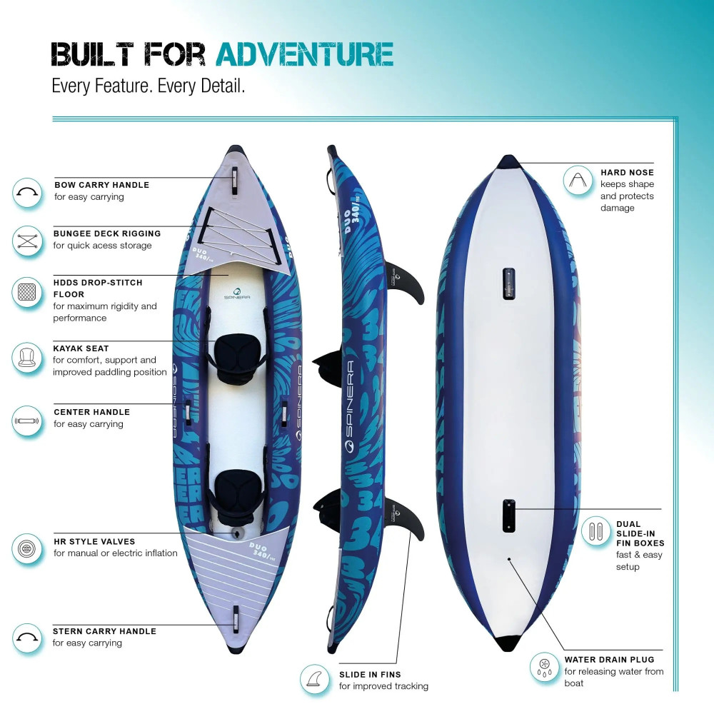 Spinera kayak Gonfiabile con fondo ad alta pressione - Duo - 2 posti