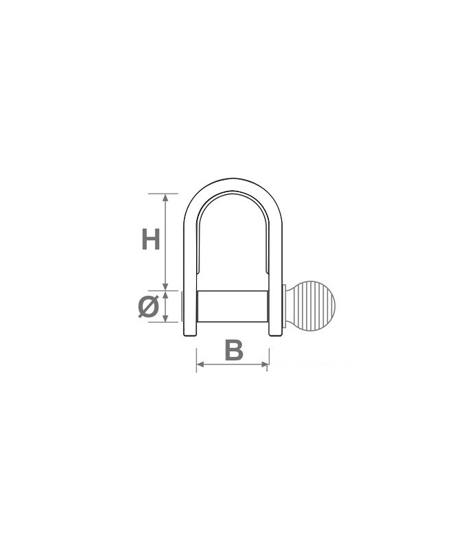 short molded stainless steel shackle - 4 mm