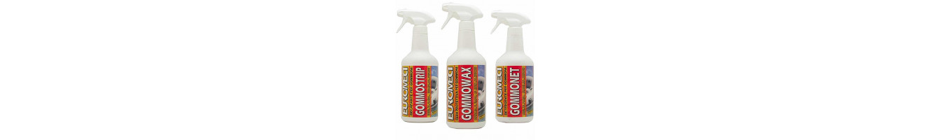 Detergents, cleaning, degreasing and protective agents for inflatable boats, canoes, boats